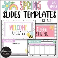 the spring slides templates are available for students to use on their own school projects