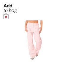 in stock Casual Pink Full-length Parachute Pants, Pink Wide Leg Parachute Pants For Streetwear, Pink Cargo Pants For Streetwear, Pink High Waist Parachute Pants For Spring, Pink Parachute Pants With Pockets For Streetwear, Pink Baggy Pants For Streetwear, Pink Straight Leg Parachute Pants For Streetwear, Pink Parachute Pants With Cargo Pockets For Streetwear, Casual Pink Parachute Pants With Cargo Style