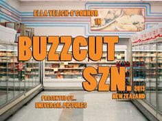 an advertisement for buzzcut s7n in a grocery store with the words buzzcut s7n on it