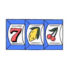 an image of four numbers with fruits on them