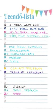 a handwritten list with the words tendo - ista written in different colors