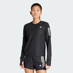 adidas Shop the Own The Run Long Sleeve Tee - Black at adidas.com/us! See all the styles and colors of Own The Run Long Sleeve Tee - Black at the official adidas online shop. Black Tees, Costume Intero, Minsk, The Run, Adidas Tops, Adidas Online, Adidas Performance, Chester, Running Women