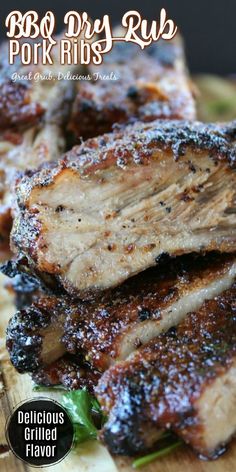 bbq dry rub pork ribs on a cutting board