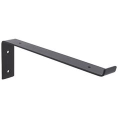 a black metal shelf bracket on a white background