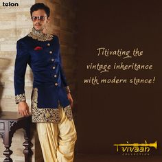 Titivating the vintage inheritance with modern stance #Telon #VivaahCollection cliques a mark for the groom who spells class and opulence in this classic Jodhpuri. Ethenic Wear, Indian Man, Groom Outfit, Men Shirts, Men's Wear, Bridal Fashion