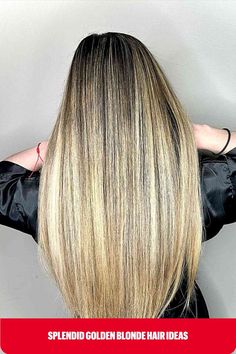 Golden Sandy Blonde on Black Roots for Straighter Locks