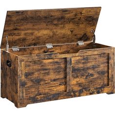 an old wooden chest with sliding doors