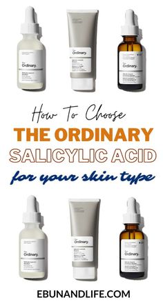 If you're confused about all three of The Ordinary Salicylic Acid products, here's a nifty guide for all skin types Korean Sunscreen, Dehydrated Skin, Combination Skin