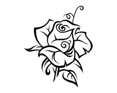 a black and white rose tattoo design