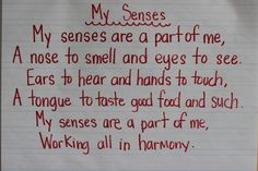 a piece of paper with writing on it that says, my sense is a part of me