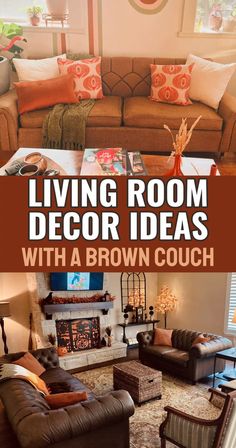 living room decor ideas with a brown couch