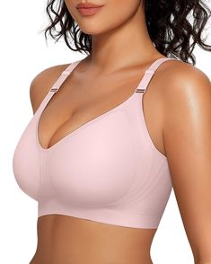 PRICES MAY VARY. Special Front-Adjustable Straps - These comfortable bras for women feature front-adjustable straps, making it incredibly convenient to achieve the perfect fit. You can easily make adjustments without removing the bra, ensuring both comfort and support throughout the day. Ideal for everyday wear, they combine practicality with style. Wirefree Bras with Jelly Strip - OEAK Push Up bras feature a bigger hugging "W" shape and surrounding at the bottom formed by liquid jelly strips, c Wirefree Bras, Yoga Light, Light Exercise, Invisible Bra, Comfortable Bras, Backless Top, Lounge Lingerie, Full Coverage Bra, Everyday Bra