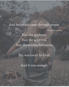 a woman wearing a hat with the words and her peace came through prayer