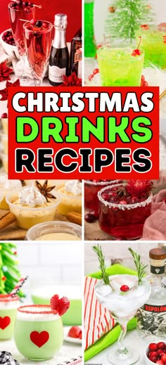 Easy Christmas Cocktails – Get into the festive spirit with these easy Christmas cocktails recipes! From a classic cranberry Christmas margarita to a creamy gingerbread martini, here’s something for every taste. Holiday drinks, holiday cocktail recipes, Christmas cocktails easy, Grinch Punch. Santa Claus Cocktail, Adult Drinks For Christmas Party, Grinch Christmas Drink Holiday Cocktails, Batch Christmas Drinks, Grinch Mixed Drink, Premade Holiday Cocktails, Christmas Theme Cocktails Party Drinks, Tipsy Elf Cocktail, Holiday Specialty Drinks