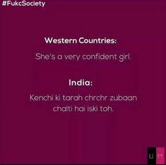 the text on the screen says western countries she's very confident girl india