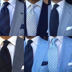 Shirt And Tie Combinations, Blue Suit Men, Ties Mens Fashion