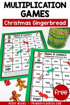 two christmas themed games with gingerbreads and candy canes