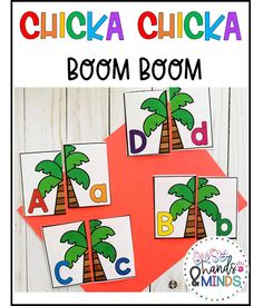 this is an image of boom boom cards for children to practice their letters and numbers