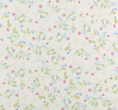 an image of a flowery pattern on a white background with blue, pink and yellow flowers