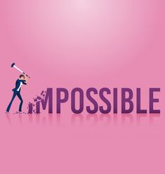 a man holding a baseball bat walking across the word impossible