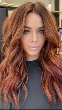 Brown Hair To Auburn Before And After, Color Melt Red To Blonde, Popular Hair For 2023, Trendy Red Hair 2023, Chestnut Red Hair With Highlights, Smudge Root Red Hair, Auburn Hair With Green Eyes, Cowboy Copper Hair Color Brunette, Brown Hair With Red Lowlights Burgundy