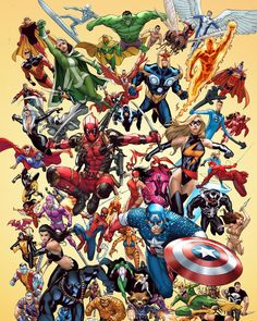 an image of the avengerss and their characters