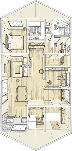 the floor plan of a small house