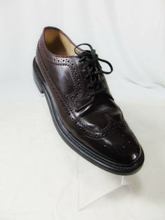 Sears Vintage 1960s Men's Shoes * True Vintage  * 1 1/8" Heel Height * Long Wing  * Brogue Styling Color- Burgundy Material- Leather  Size- Men's 9 EE Shows wear, scuffs. We Sanitize, Hand Clean and Polish/Detail all of our Pre-Owned shoes Dream Reference, Character Challenge, 1970s Shoes, 1930s Men, Random Character, Oc Board, Men's Dress Shoes, 50s Fashion, American Dream