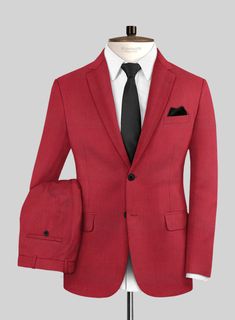 Experience the infusion of passion and individuality into your attire with our Wool Red Suit, effortlessly blending classic charm with contemporary allure. This garment transcends conventional fashion boundaries and evolves into a true expression of your identity. Meticulously crafted from a lavish wool blend, the suit boasts a mesmerizing solid pattern and a profound crimson hue that infuses your ensemble with refined vibrancy. Whether you're sealing deals in the corporate arena or stealing the Elegant Fitted Red Blazer, Fitted Red Suit In Suiting Fabric, Red Fitted Suits In Suiting Fabric, Red Fitted Suit, Elegant Slim Fit Winter Suits, Elegant Winter Slim Fit Suits, Red Slim Fit Suits For Formal Occasions, Red Slim Fit Formal Suits, Modern Fitted Solid Suits