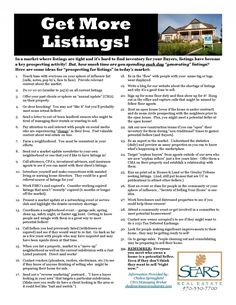 an advertisement for a real estate listing in front of a white background with the words get more listing