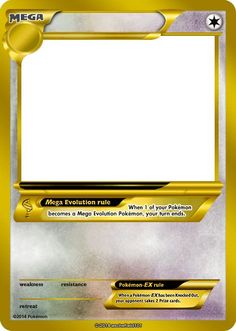 an image of a gold and silver card with the name mega evolution raid on it