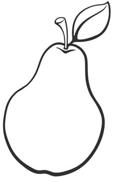 the outline of a pear on a white background