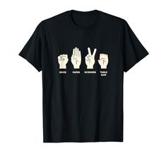 four different types of rock and roll hand gestures t - shirt