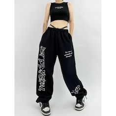 Niche Black Hip Hop Jazz Dance Pants  Material: 95% Cotton + 5% Polyester  Style: Hip Hop, Dance, Jazz Size: S, M, L, XL Color: White, Black, Red Occasion: Leisure, Outdoor, Daily, Vacation    * Pls be careful to choose the size before you order. * Pls allow little color difference caused by camera and computer monitors. Thank you! Important Notes: Please Use Similar Clothing To Compare With Size 1. The size refers to clothing dimensions, NOT your body measurements. 2. Please check the measureme Dance Pants Hip Hop, Hip Hop Sweatpants, Dance Jazz, Dance Black, Oversized Sweatpants, Dance Pants, Casual Sweatpants, Style Hip Hop, Cozy Loungewear