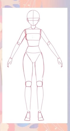 a drawing of a female figure with arms and legs in the shape of a human body