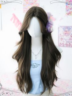 Transform your look with our curtain bangs brown 65cm long wavy synthetic wig. Crafted from high-quality synthetic fibers, this wig offers a natural appearance and soft touch. The rich brown color and trendy curtain bangs complement the 65cm length, creating a chic and versatile style that suits any occasion. Whether you're aiming for a sophisticated, everyday look or a playful, kawaii-inspired ensemble, this wig is your perfect accessory. Easy to wear and maintain, it ensures you stay stylish w Trendy Curtain Bangs, Pretty Hair Cuts, Long Hair Tips, Easy Hairstyles For Medium Hair, Girl Haircuts, Hair Styler, Long Wavy Hair, Curtain Bangs, Synthetic Wig