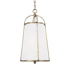 a hanging light fixture with a white glass shade