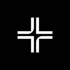 a white cross on a black background