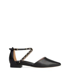 Grackle Black Leather Flats | Bared Footwear