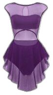 a women's purple dress with ruffles on the bottom