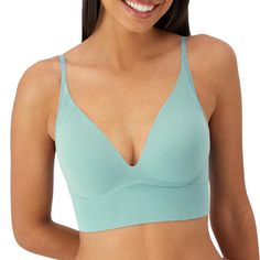 PRICES MAY VARY. SEXY REDEFINED - Ultra-flattering intimate solutions for every body. Wear this lightweight, stretch bralette for lounging, layered under a shirt, even as a crop top with shorts. NATURAL LIFT - Gentle support from sewn-in cups that shape and smooth. NO SHOW - For a smooth, no-show look under anything you wear. OH YEAH, IT’S WIRELESS - Why mess with wires when you don’t need them? COMFORT YOU CRAVE - The luxuriously soft stretch unlined fabric easily moves and gently smooths and s Stretch V-neck Bra Friendly Tops, Blue Stretchy Bra-friendly Tank Top, Stretch Blue Bra-friendly Tank Top, Blue Stretch Camisole With Built-in Bra, Cheap Supportive Bra-friendly Intimates, Different Necklines, Bra Cups, Bralette, Convertible