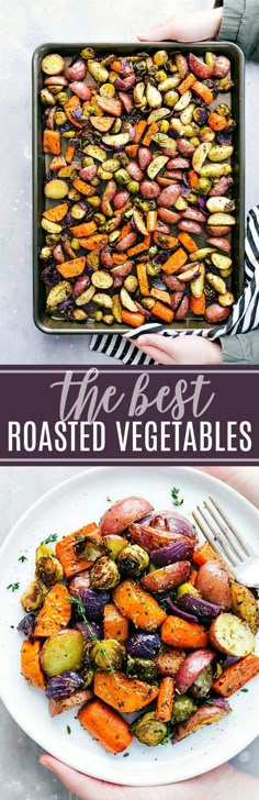 the best roasted veggies are on this plate