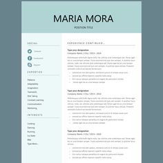 a professional resume template with no work experience on the front and center page, in blue tones