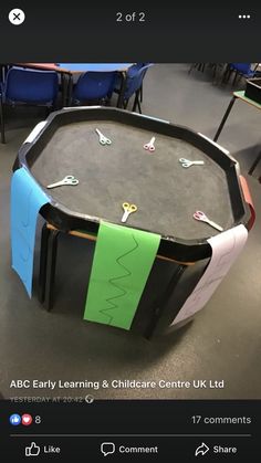 a table that has been made to look like a child's center