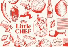 the little chef poster with various vegetables and spices