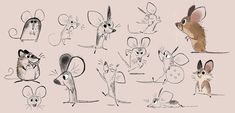 an image of cartoon mouses in various poses