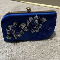 Brand New With Tags, Cute Little Blue Clutch With Silver And Blue Rhinestones Royal Blue Clutch Purse, Blue Rhinestone Clutch For Evening, Blue Rhinestone Clutch Evening Bag, Blue Clutch Purse, Blue Rhinestone Clutch Bag, Blue Clutch, Small Clutch, Blue Rhinestones, Bob Marley