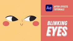 the words blinking eyes are in front of an image of a cat's face