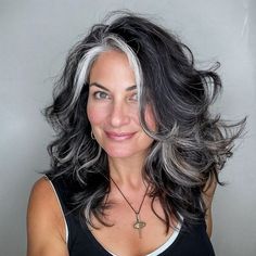 magnific WECHnMnhuVYlXvSgsPWk Platinum Frost on Deep Chocolate Hair White Gray Hair With Lowlights, Grey Hair Transformation, Grey Hair Inspiration, Natural Gray Hair, Blending Gray Hair, Gray Hair Highlights, Long Gray Hair, Grey Hair Color