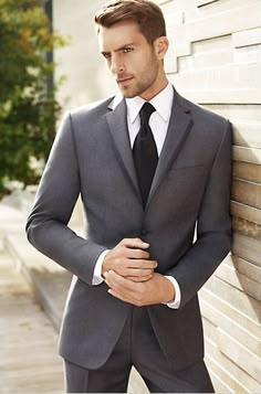 Vera-Wang-Two-Button-Gray-Tuxedo1 Mens Grey Suit, Grey Tux, Grey Tuxedo, Charcoal Suit, Mens Wearhouse